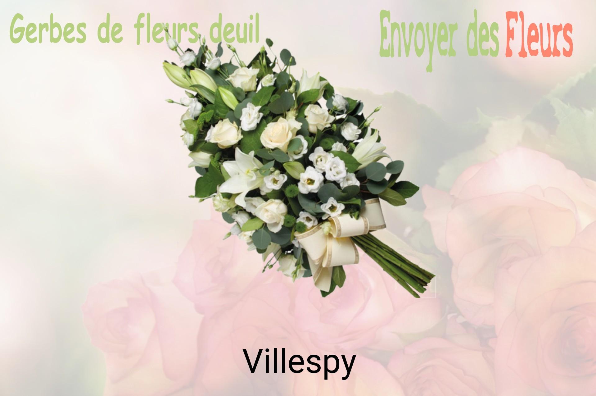 Gerbe de fleurs de deuil livrée à Villespy